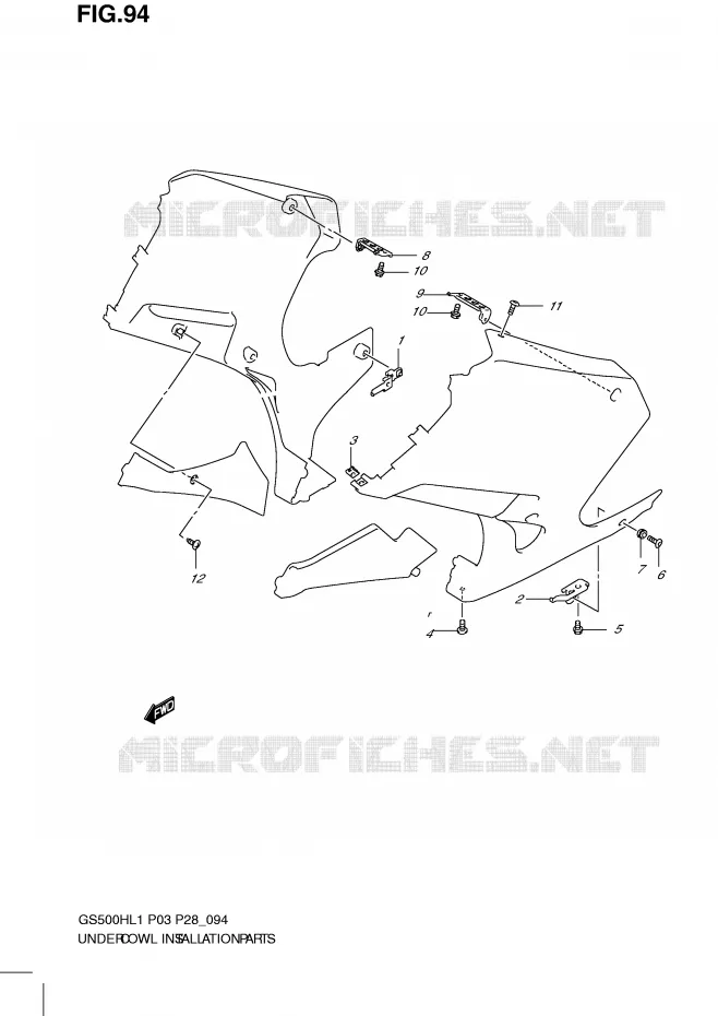 FAIRING INSTALLATION PARTS (GS500FH P3) Suzuki MOTO 500 GS-F 2011  GS500FHL1(P3)