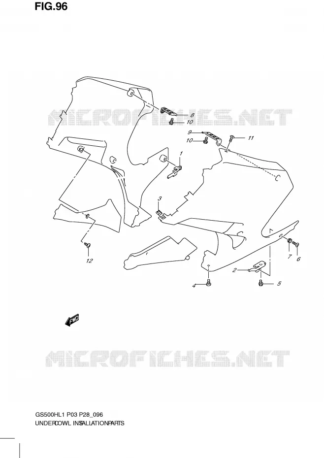 FAIRING INSTALLATION PARTS (GS500FH P33) Suzuki MOTO 500 GS-F 2011  GS500FHL1(P3)