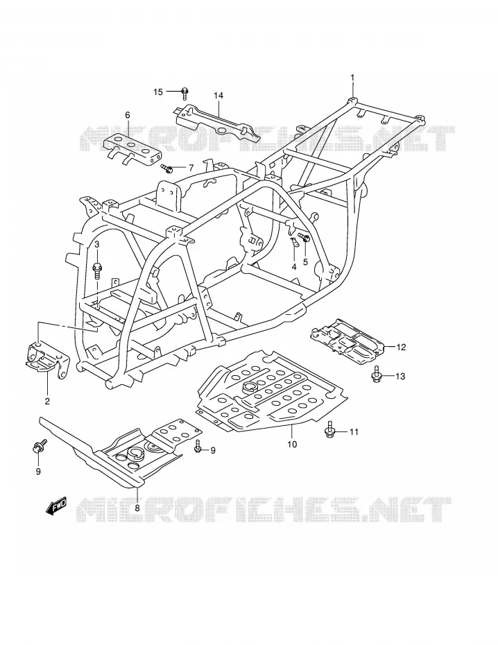 FRAME (MODEL K1/K2) Suzuki QUAD 500 QUADMASTER 2000  LT-F500FY(E24)