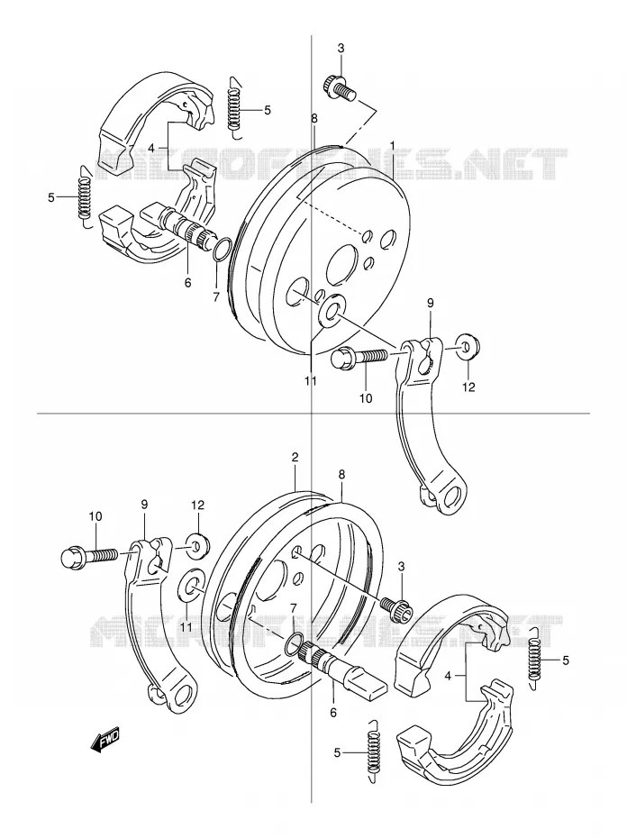 FRONT BRAKE Suzuki QUAD 80 QUADSPORT 2000  LT80Y(P1)