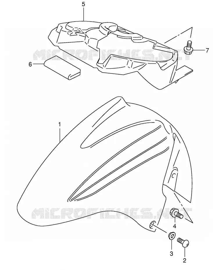 FRONT FENDER (MODEL X/Y) Suzuki SCOOTER 400 BURGMAN 2002  AN400K2(E2)