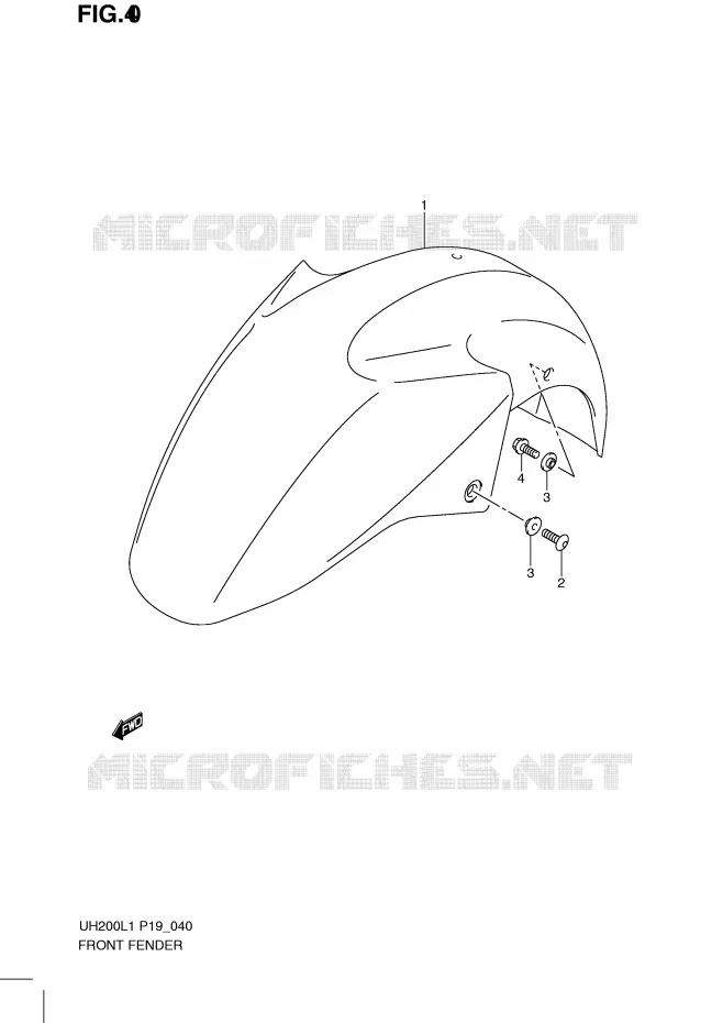 FRONT FENDER Suzuki SCOOTER 200 BURGMAN 2011  UH200GL1(P19)