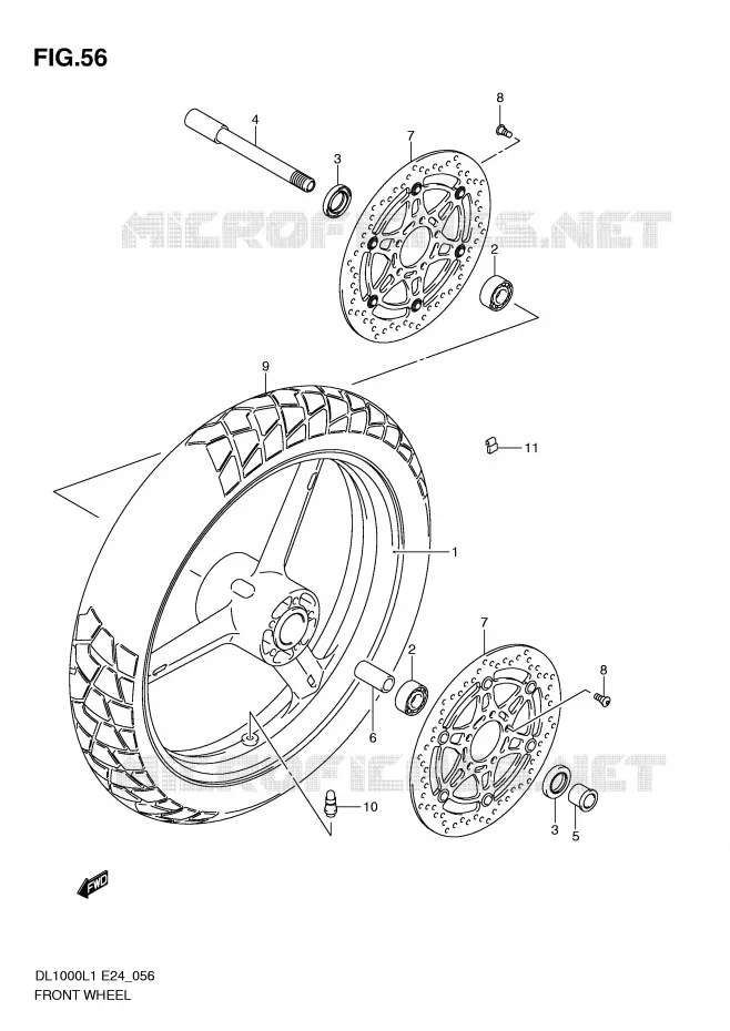 FRONT WHEEL Suzuki MOTO 1000 V-STROM 2011  DL1000L1(E24)