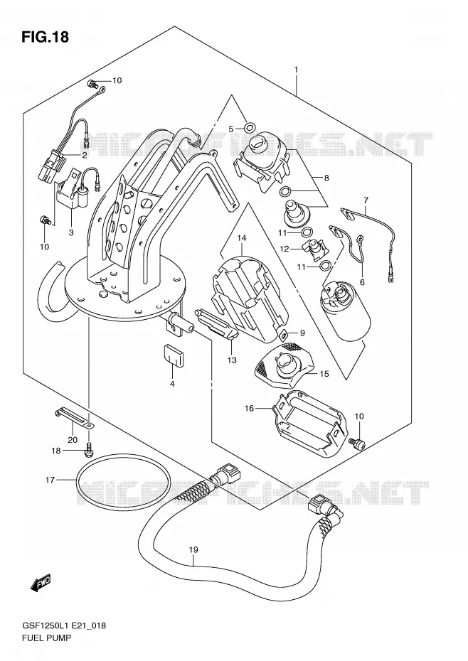 FUEL PUMP Suzuki MOTO 1250 BANDIT 2011  GSF1250AL1(E21)