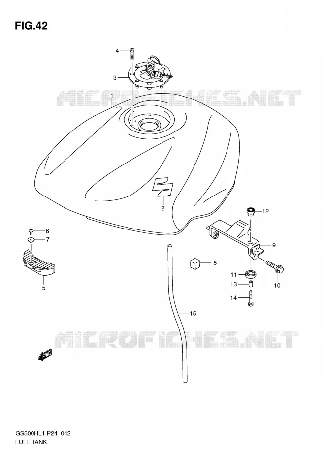 FUEL TANK (GS500H) Suzuki MOTO 500 GS-E 2011  GS500HL1(L1)