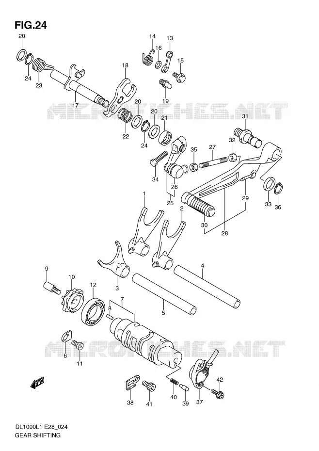 GEAR SHIFTING ASSY Suzuki MOTO 1000 V-STROM 2011  DL1000L1(E28)