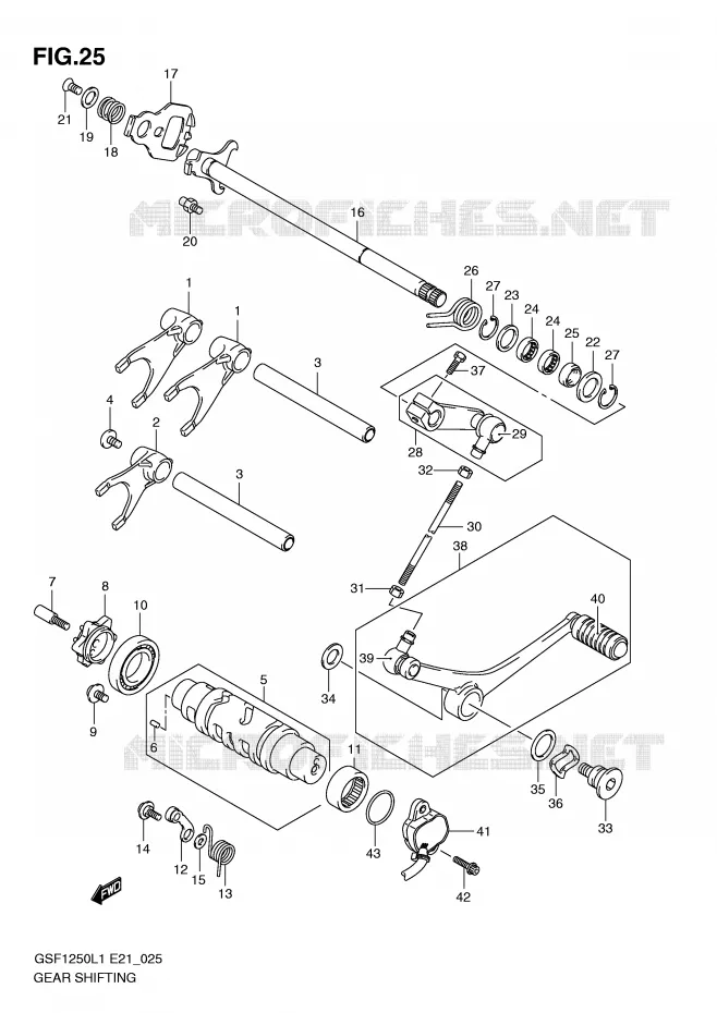GEAR SHIFTING ASSY Suzuki MOTO 1250 BANDIT 2012  GSF1250L1(E21)