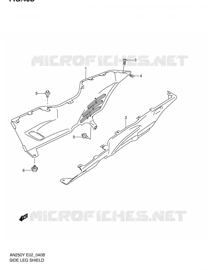 LOWER FAIRING (MODEL K1) Suzuki SCOOTER 250 BURGMAN 2000  AN250RY(E2)