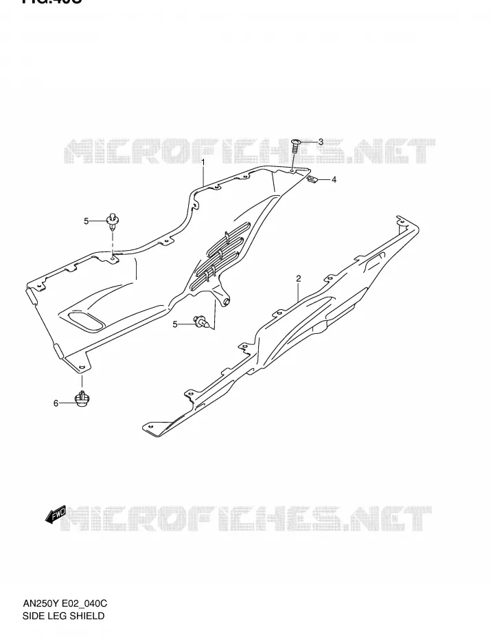 LOWER FAIRING (MODEL K2) Suzuki SCOOTER 250 BURGMAN 1998  AN250W(E2)