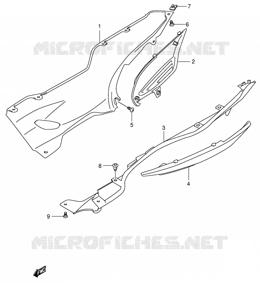 LOWER FAIRING (MODEL X) Suzuki SCOOTER 400 BURGMAN 2000  AN400RY(E2)