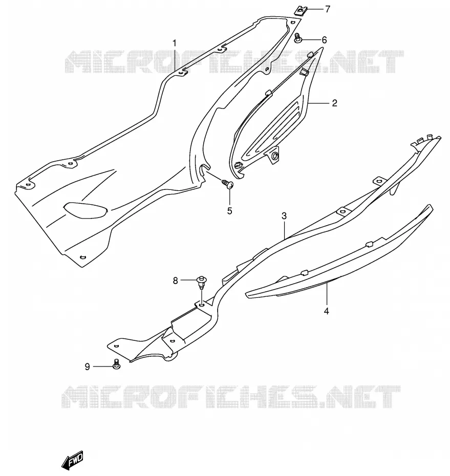 LOWER FAIRING (MODEL Y) Suzuki SCOOTER 400 BURGMAN 2002  AN400K2(E2)