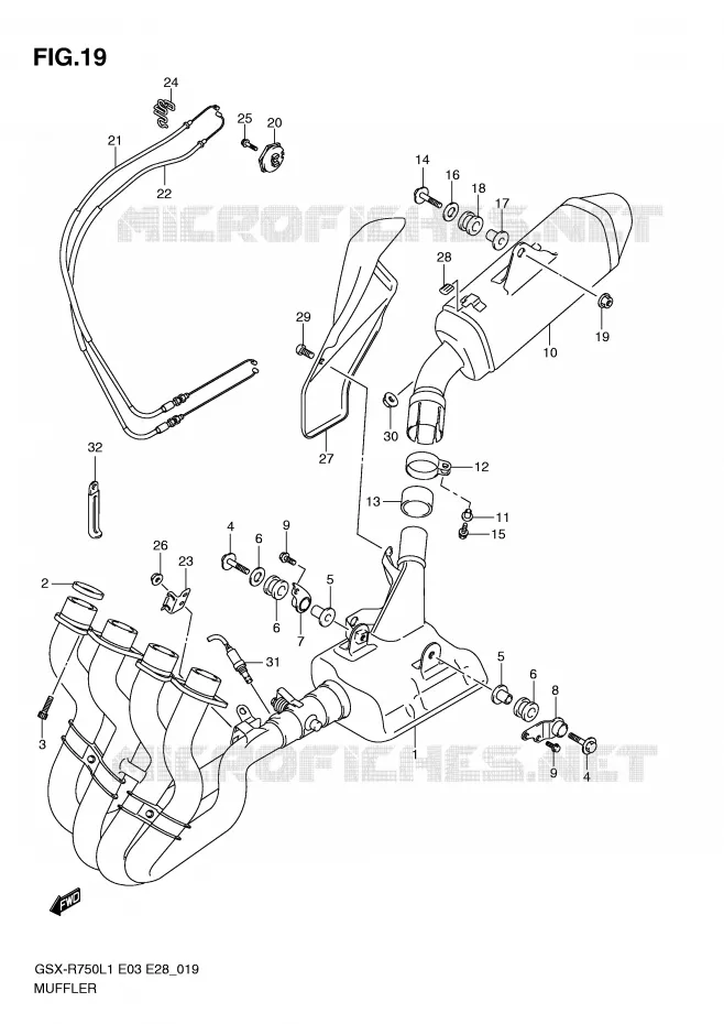 MUFFLER Suzuki MOTO 750 GSX-R 2011  GSX-R750L1(E3)