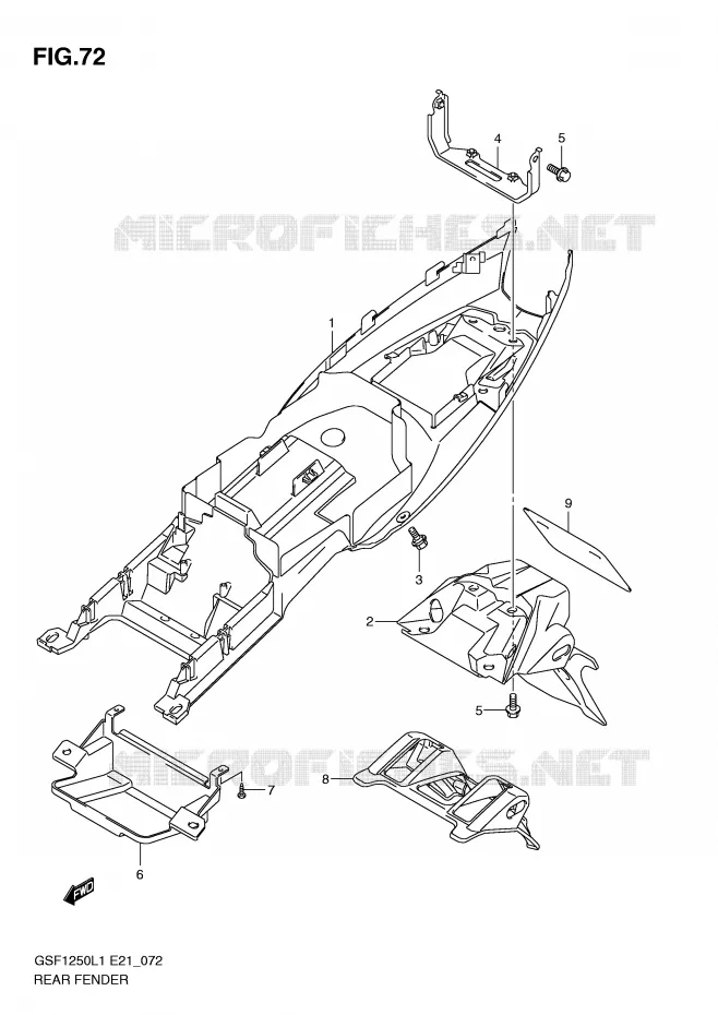 REAR FENDER (GSF1250L1 E24) Suzuki MOTO 1250 BANDIT 2011  GSF1250L1(E21)