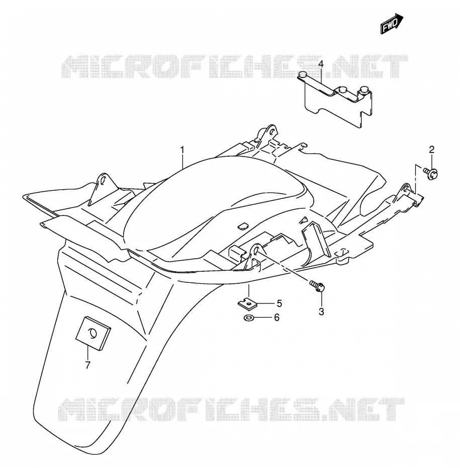 REAR FENDER (MODEL K1/K2) Suzuki SCOOTER 250 BURGMAN 2000  AN250Y(E2)
