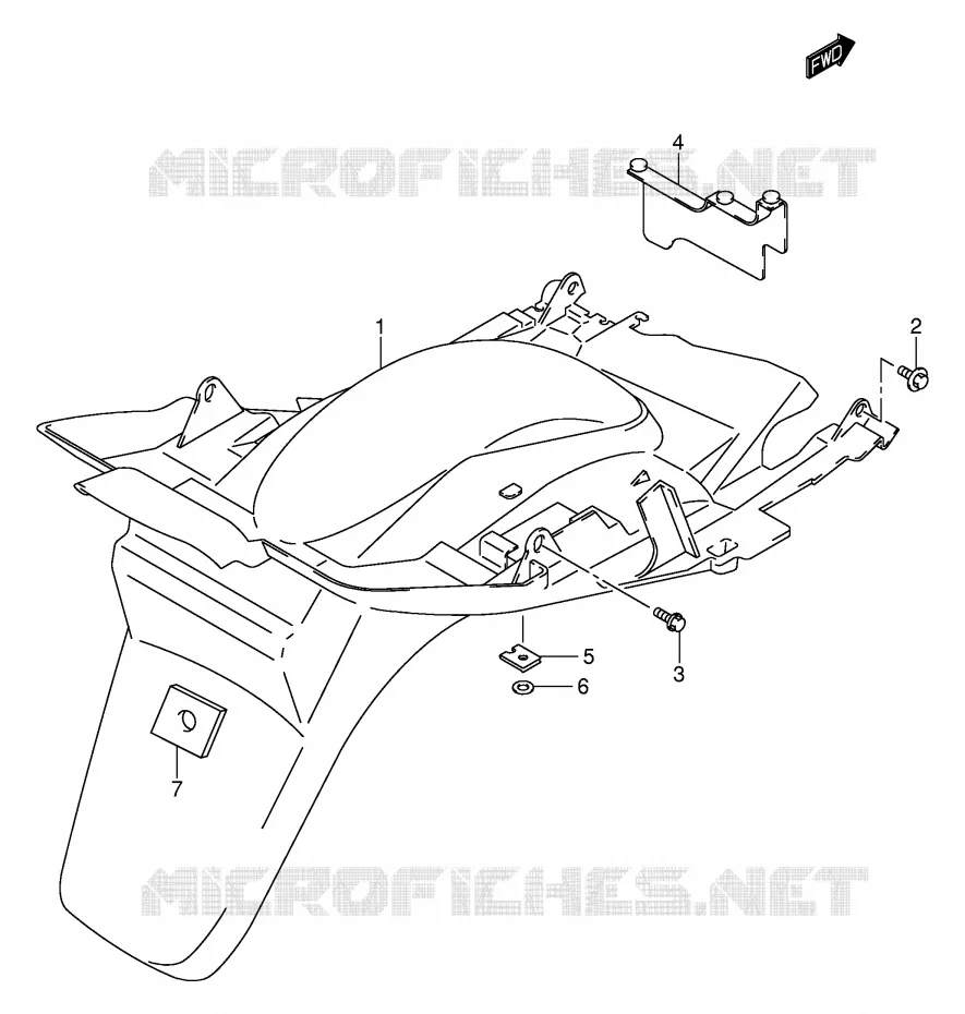 REAR FENDER (MODEL K1/K2) Suzuki SCOOTER 400 BURGMAN 2000  AN400RY(E2)
