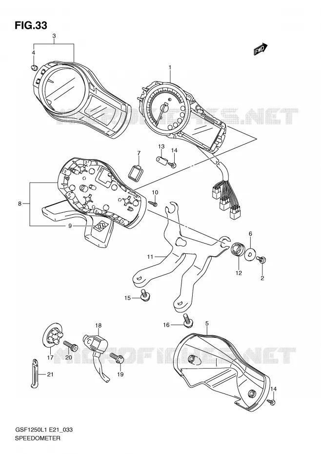 SPEEDOMETER (GSF1250L1 E21) Suzuki MOTO 1250 BANDIT 2012  GSF1250L1(E21)