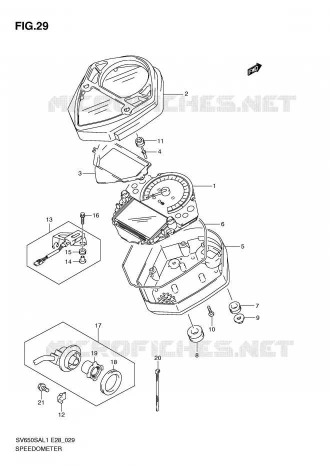 SPEEDOMETER Suzuki MOTO 650 SV-S 2011  SV650SAL1(E28)