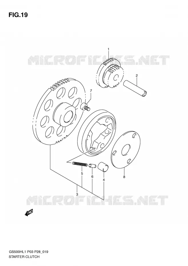 STARTER MOTOR CLUTCH Suzuki MOTO 500 GS-E 2011  GS500HKL1(P3)