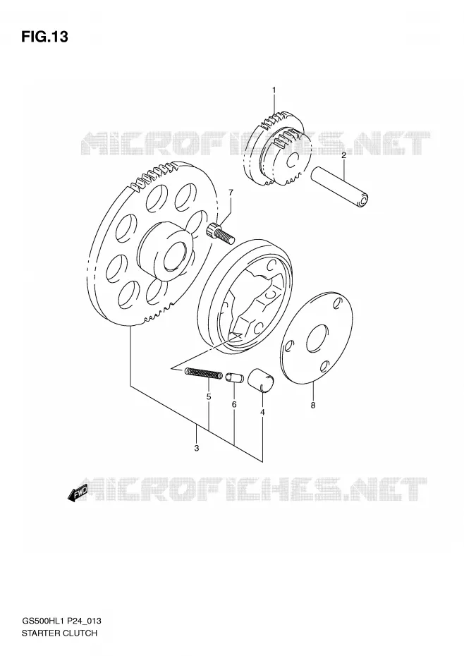 STARTER MOTOR CLUTCH Suzuki MOTO 500 GS-F 2011  GS500FHL1(L1)