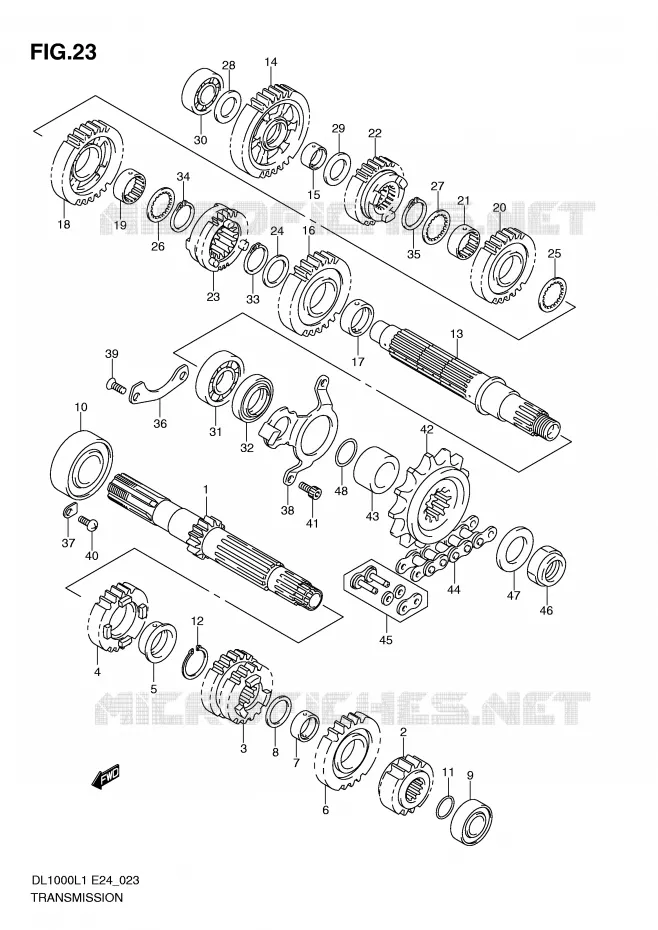 TRANSMISSION Suzuki MOTO 1000 V-STROM 2011  DL1000L1(E24)