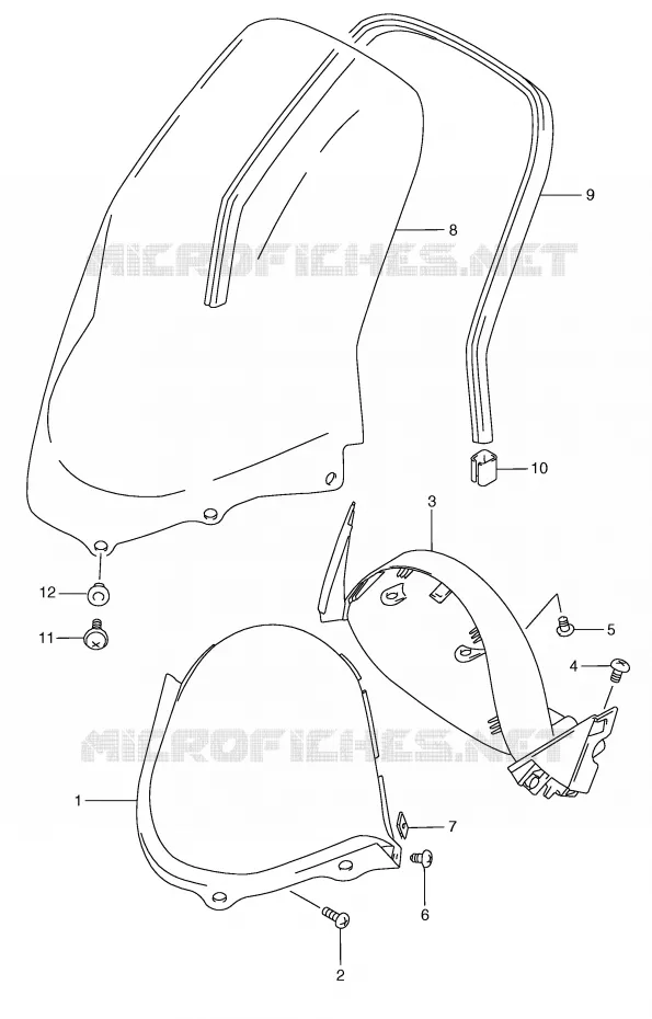 WINDSCREEN (MODEL W/X/Y) Suzuki SCOOTER 250 BURGMAN 2002  AN250RK2(E2)