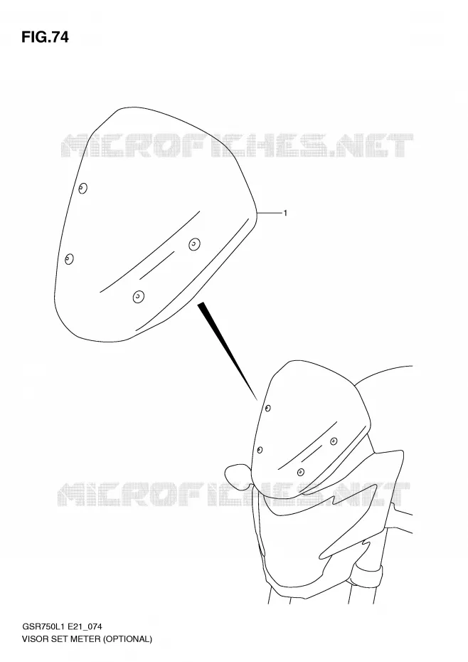 WINDSCREEN (OPTIONAL) Suzuki MOTO 750 GSR 2012  GSR750L1(E21)