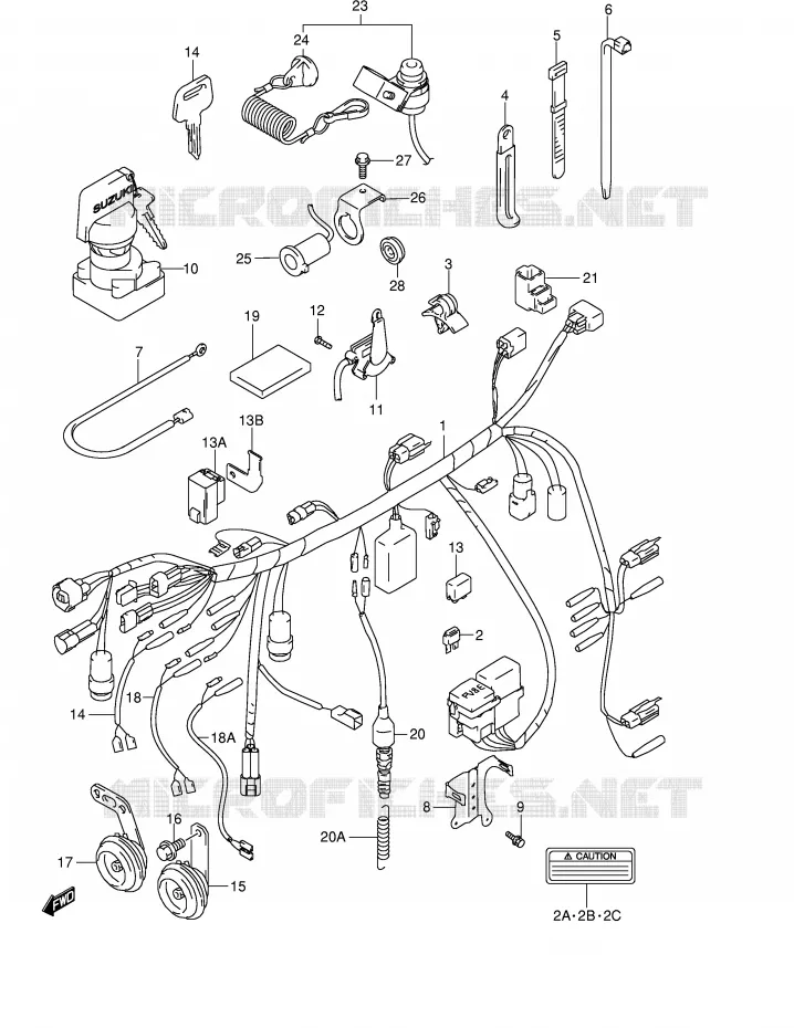 WIRING HARNESS Suzuki QUAD 500 QUADMASTER 2000  LT-F500FY(E24)