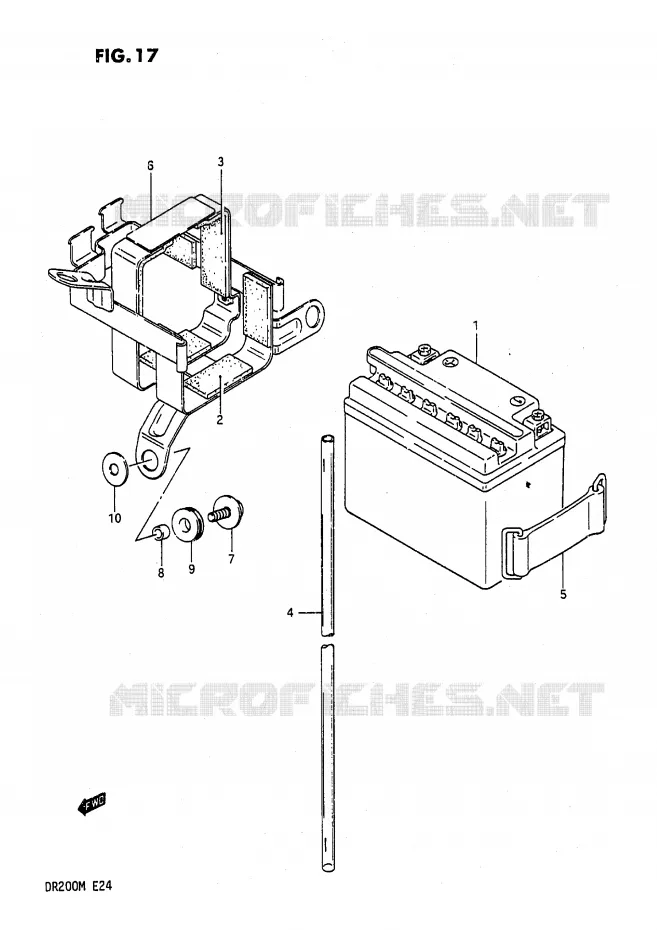 BATTERY (E6,E21,E24) Suzuki MOTO 200 DR 1986  DR200G(E24)