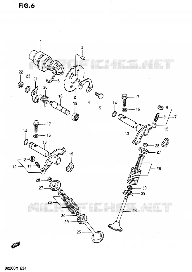 CAM SHAFT - VALVE Suzuki MOTO 200 DR 1989  DR200K(E24)