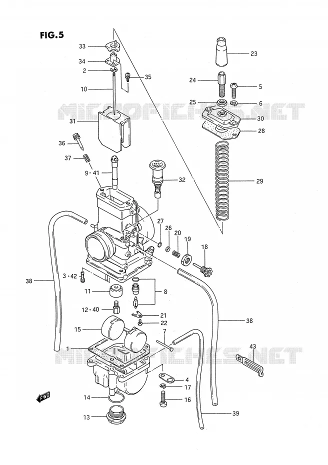 CARBURETOR (MODEL G/H) Suzuki MOTO 80 RM 1994  RM80R(E24)