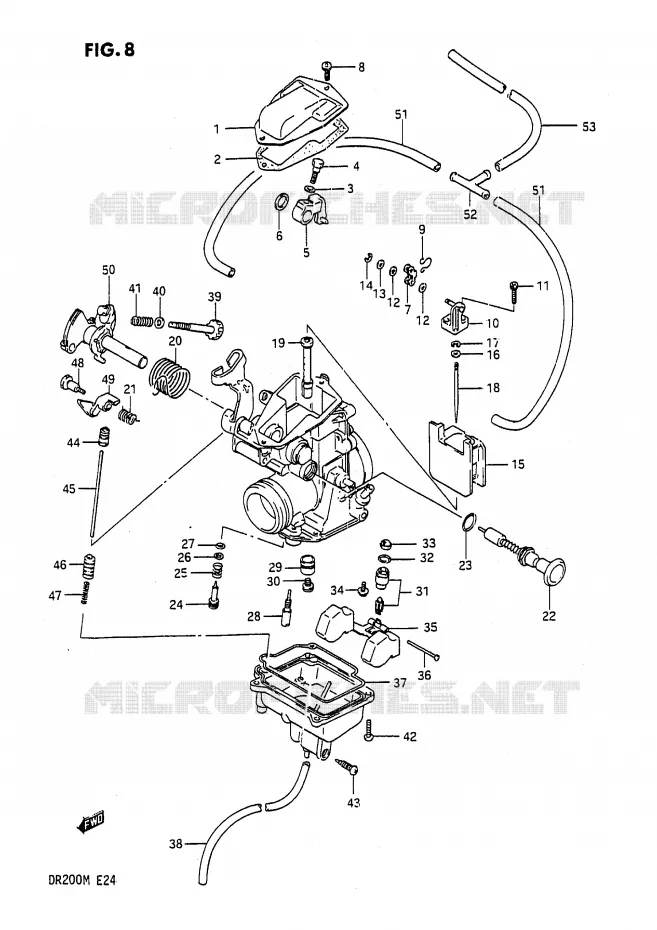 CARBURETOR Suzuki MOTO 200 DR 1987  DR200H(E24)