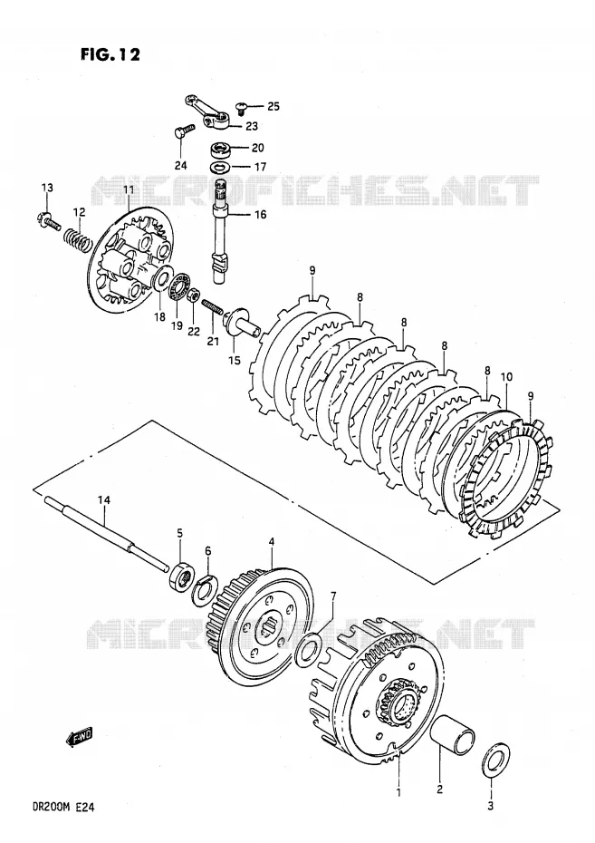 CLUTCH Suzuki MOTO 200 DR 1986  DR200G(E24)