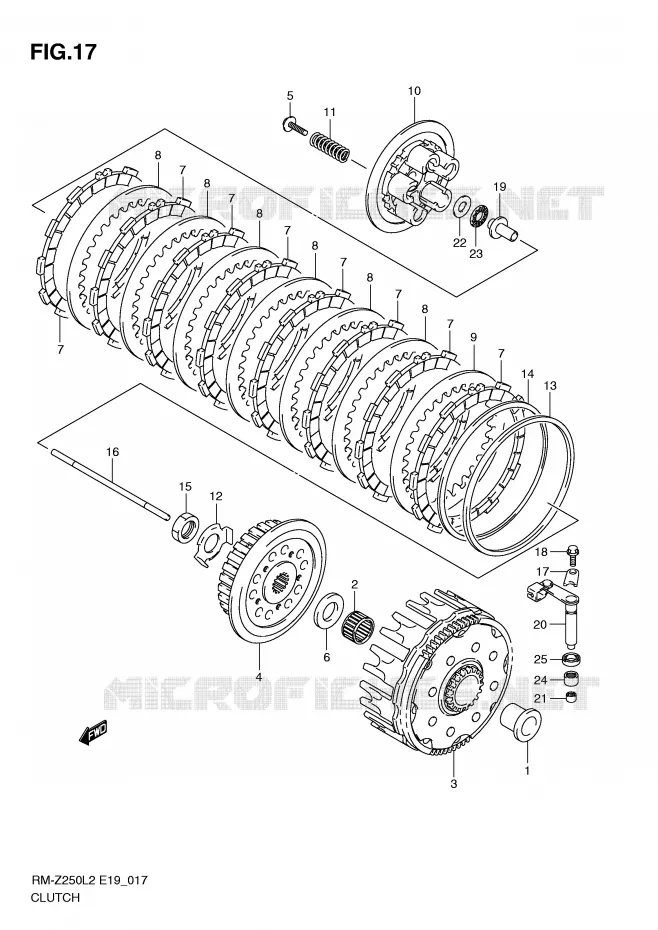 CLUTCH Suzuki MOTO 250 RM-Z 2012  RM-Z250L2(E19)
