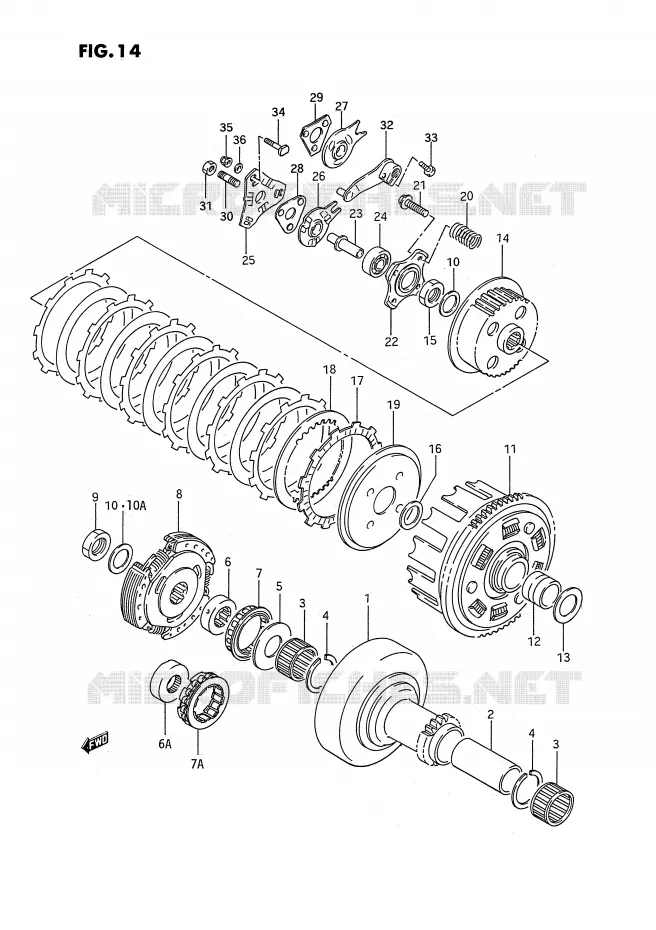 CLUTCH Suzuki QUAD 250 QUADRUNNER 1994  LT-4WDR(E3)
