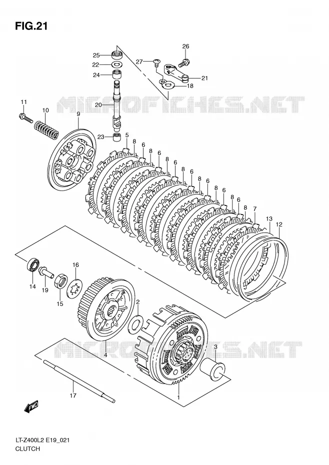 CLUTCH Suzuki QUAD 400 QUADSPORT 2012  LT-Z400ZL2(E19)