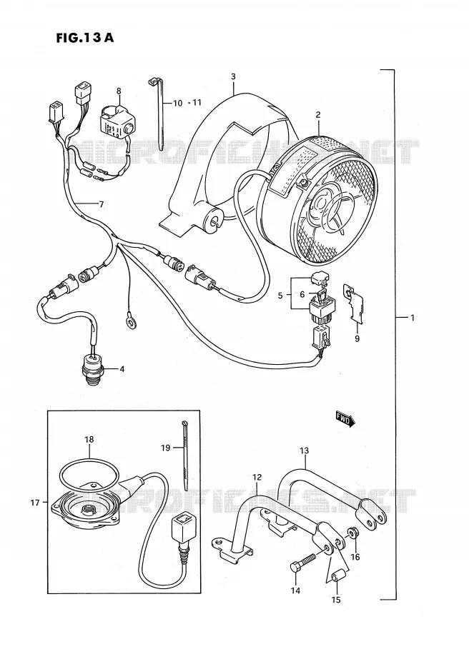 COOLING FAN (MODEL H/J/K/L/M:OPTIONAL) Suzuki QUAD 250 QUADRUNNER 1994  LT-4WDR(E3)