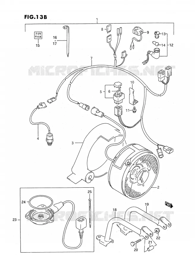 COOLING FAN (MODEL N/P/R/S:OPTIONAL) Suzuki QUAD 250 QUADRUNNER 1994  LT-4WDR(E3)