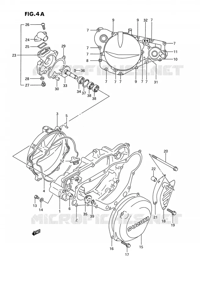 CRANKCASE COVER (MODEL R/S) Suzuki MOTO 250 RM 1994  RM250R(E3)