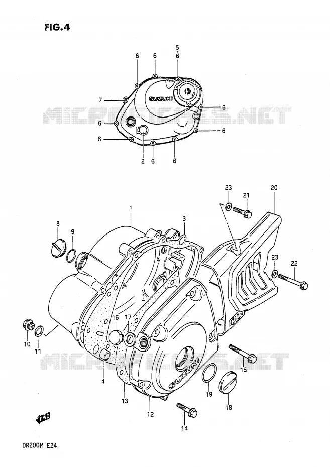 CRANKCASE COVER Suzuki MOTO 200 DR 1987  DR200H(E24)