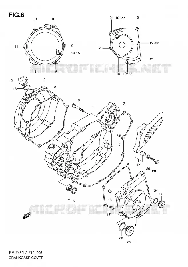 CRANKCASE COVER Suzuki MOTO 450 RM-Z 2012  RM-Z450L2(E19)