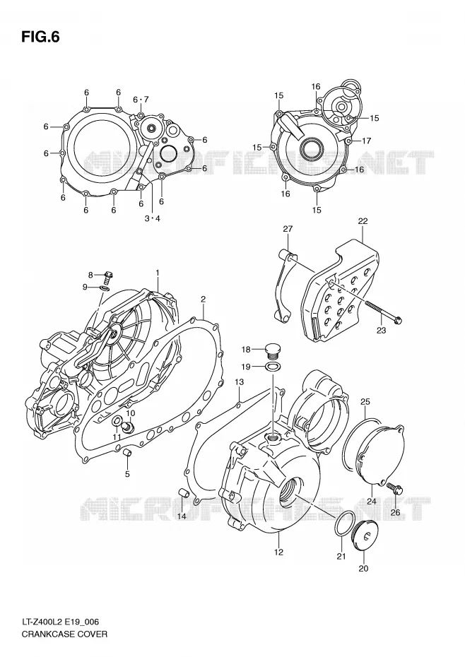 CRANKCASE COVER Suzuki QUAD 400 QUADSPORT 2012  LT-Z400ZL2(E19)
