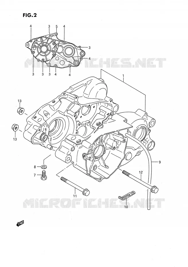 CRANKCASE (MODEL G/H) Suzuki MOTO 80 RM 1991  RM80M(E24)