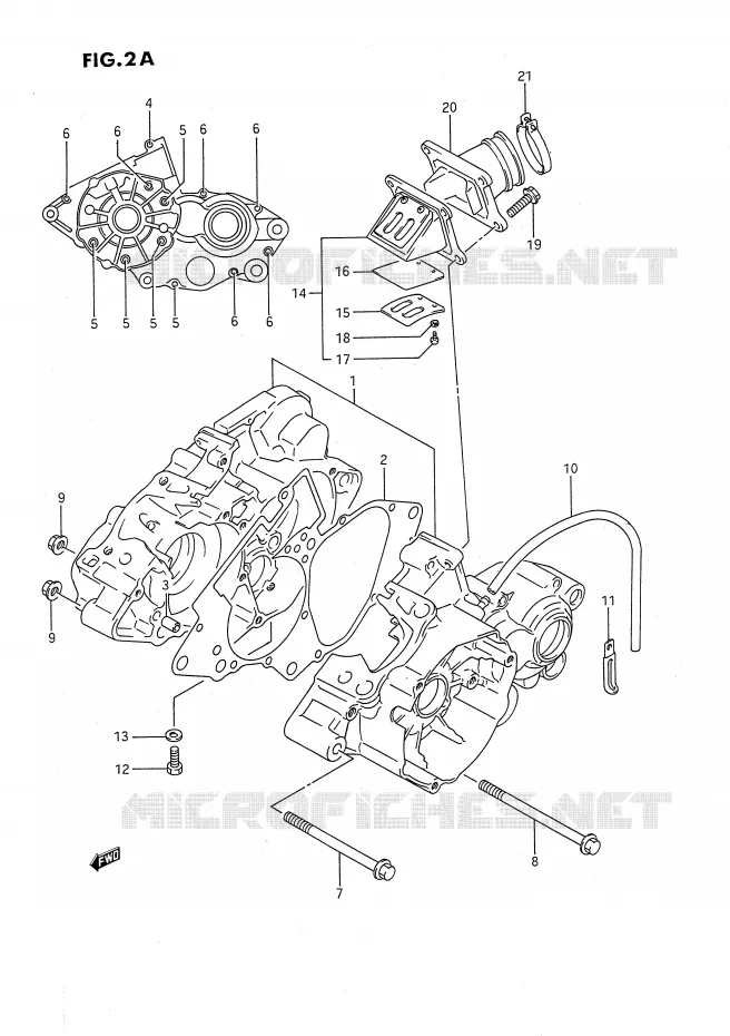 CRANKCASE (MODEL K) Suzuki MOTO 80 RM 1991  RM80M(E24)