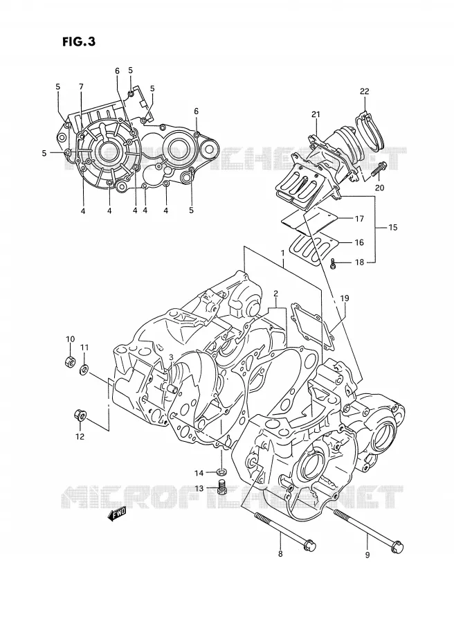 CRANKCASE (MODEL P) Suzuki MOTO 250 RM-250 1995  RM250S(E3)