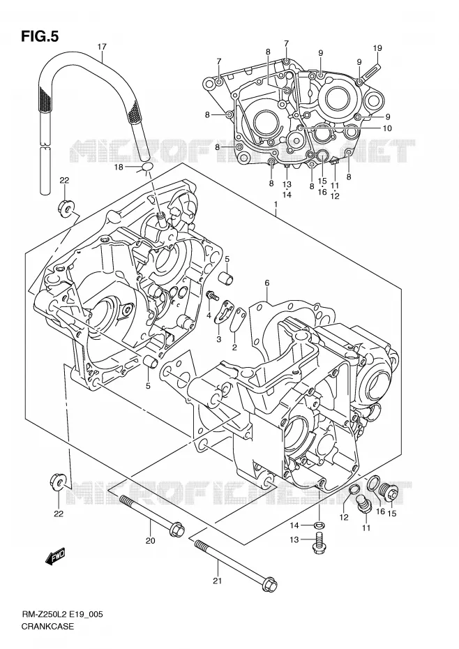 CRANKCASE Suzuki MOTO 250 RM-Z 2012  RM-Z250L2(E19)