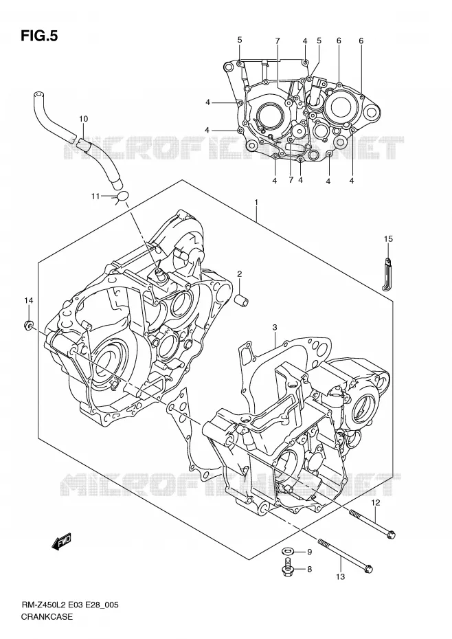 CRANKCASE Suzuki MOTO 450 RM-Z 2012  RM-Z450L2(E3)