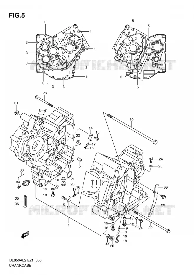 CRANKCASE Suzuki MOTO 650 V-STROM 2012  DL650AUEL2(E21)