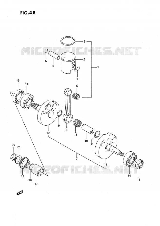 CRANKSHAFT (MODEL L) Suzuki MOTO 80 RM 1993  RM80P(E24)