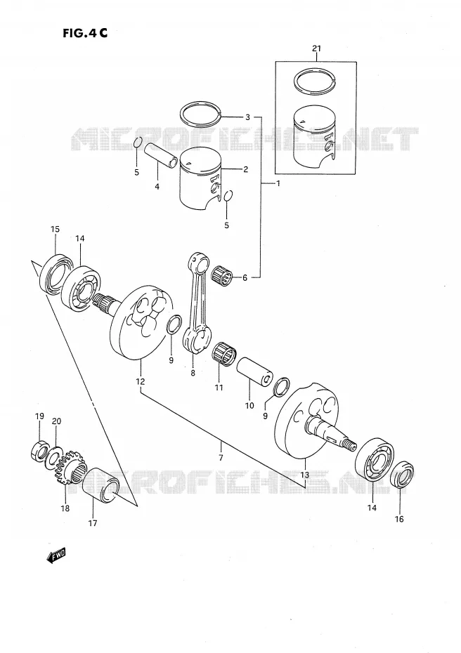 CRANKSHAFT (MODEL M/N/P/R/S) Suzuki MOTO 80 RM 1987  RM80H(E24)