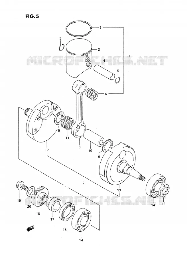 CRANKSHAFT (MODEL P) Suzuki MOTO 250 RM 1994  RM250R(E3)
